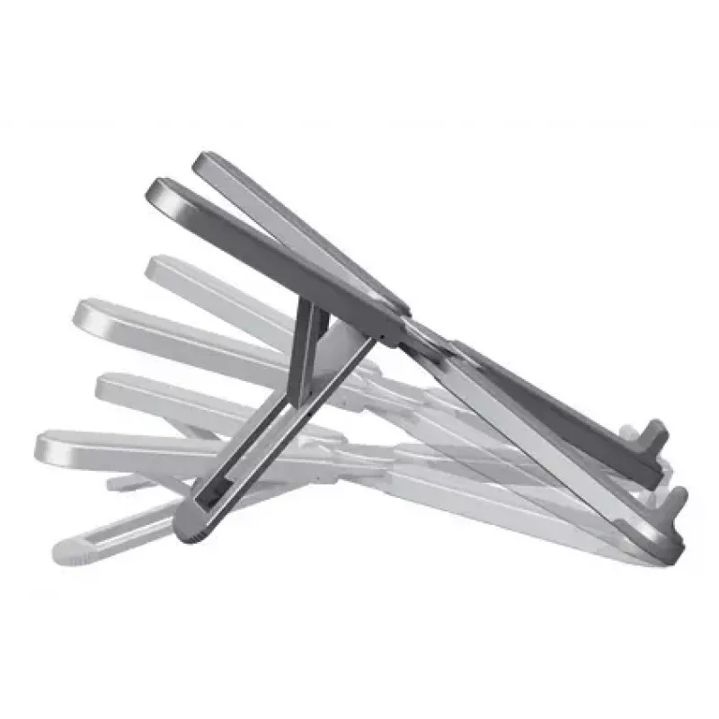 Laptop stand TRUST Macy Foldable aluminium, grey — 280 mm height, 23×46 mm base, 20 kg capacity