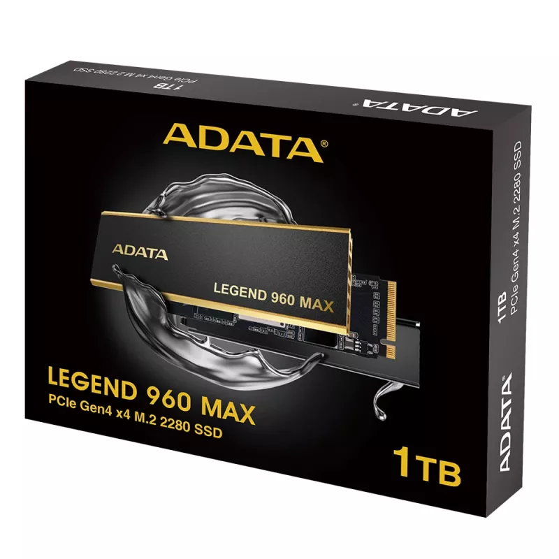 Internal M.2 2280 NVMe SSD ADATA LEGEND 960 MAX 1 TB PCIe 4.0, Read 7400 MB/s, Write 6000 MB/s, 3D NAND