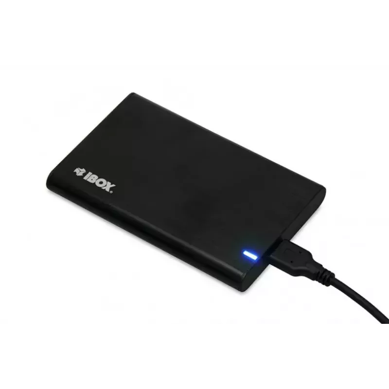 HDD/SSD enclosure IBOX HD-05 Black — 2.5 inch SATA III, USB 3.2 Gen 1 (5 Gbit/s), Micro-USB B, UASP, up to 10 TB