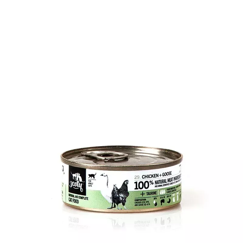 3Coty Chicken with Goose Wet Cat Food for Adult Cats, 80 g