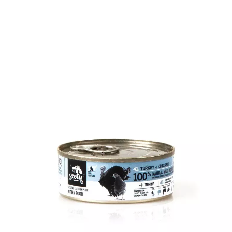 3Coty Turkey with Chicken Wet Cat Food for Kittens, 80 g