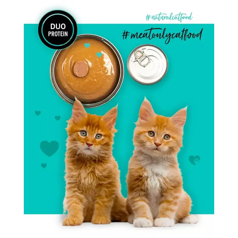 Wet cat food 3coty Chicken with duck for kittens 80 g pouch, complete feed, protein 20%, fat 9%