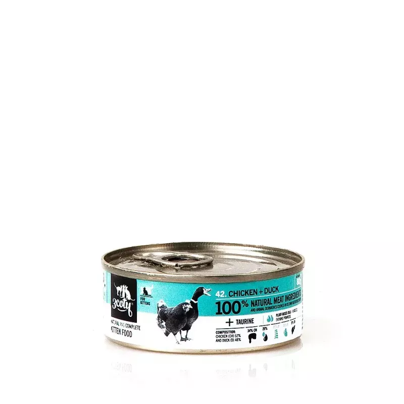 Wet cat food 3coty Chicken with duck for kittens 80 g pouch, complete feed, protein 20%, fat 9%