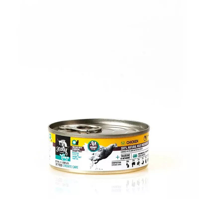 Wet cat food 3coty Chicken Struvite care 80 g — wet food pouch, adult cats, chicken, complete feed