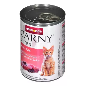 Wet cat food animonda Carny Kitten Beef & Turkey 400 g can, 80% moisture, 10.5% protein, for junior kittens