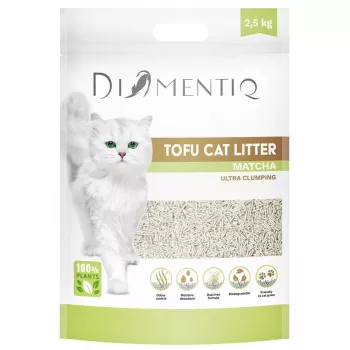 Clumping tofu cat litter DIAMENTIQ Matcha Ultra, pea fibre, dust-free, 2.5 kg