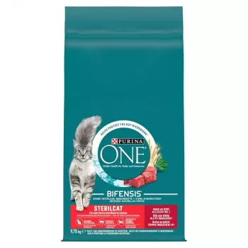 Dry cat food Purina Nestlé One Sterilcat Beef 9.75 kg — adult sterilized cats, 37% protein