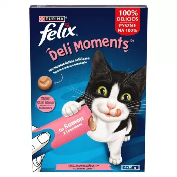 Wet cat treats Purina Felix Deli Moments Salmon paste 4 x 10 g tube