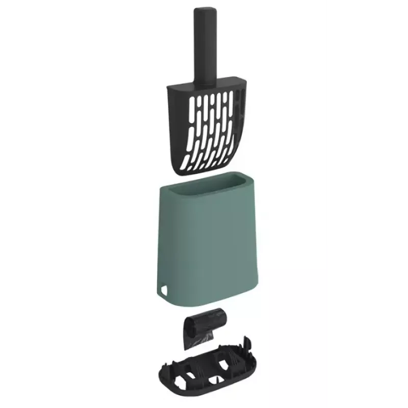 Rotho BIALA Green indoor cat litter scoop and storage box, 91×162×290 mm, plastic