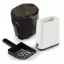 Rotho indoor storage container BIALA black for cat litter scoop 91×162×290 mm, plastic, waste bags included