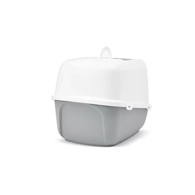 Hooded litter box Savic Nestor Jumbo Grey White 665×485×465 mm, plastic, height 465 mm