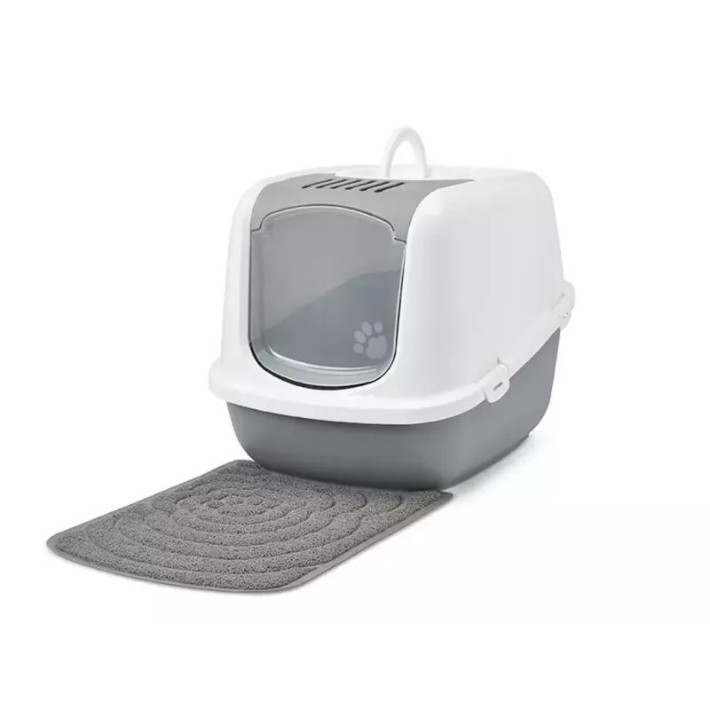 Hooded litter box Savic Nestor Jumbo Grey White 665×485×465 mm, plastic, height 465 mm
