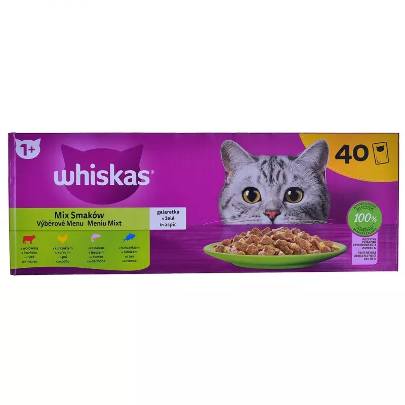 Whiskas Mix Favourites in Jelly Wet Cat Food, 40 x 85 g
