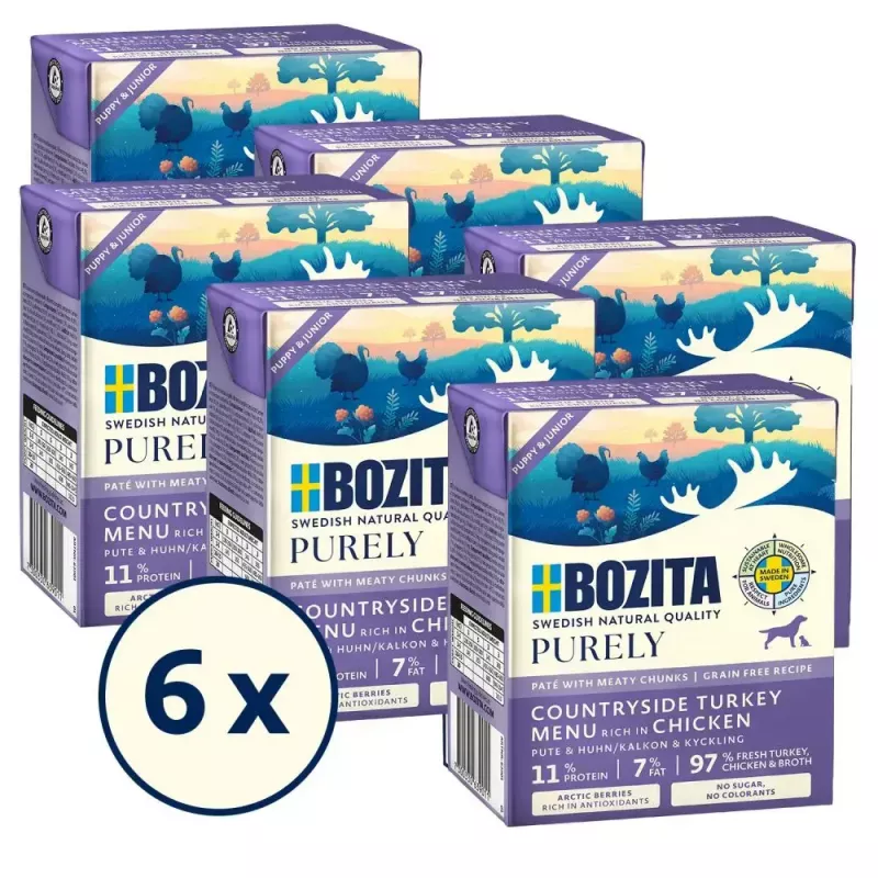 Bozita Purely Pate Duoprotein Junior Chicken & Turkey Wet Dog Food, 370 g