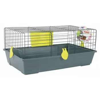 Cage ZOLUX CLASSIC 80 cm gray aquamarine — metal/plastic indoor cage for guinea pig, 810×540×350 mm, includes hay rack