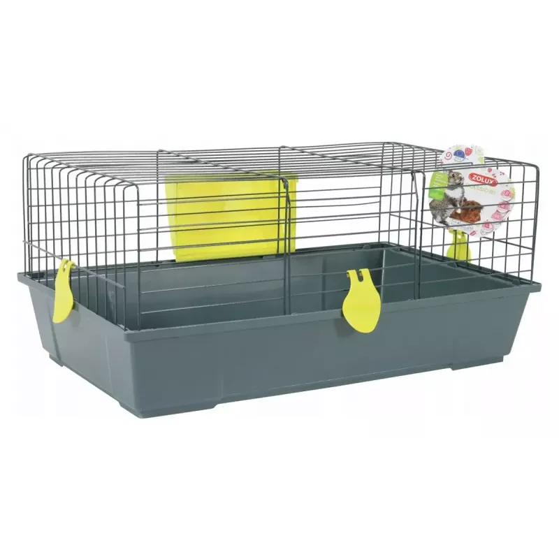 Cage ZOLUX CLASSIC 80 cm gray aquamarine — metal/plastic indoor cage for guinea pig, 810×540×350 mm, includes hay rack