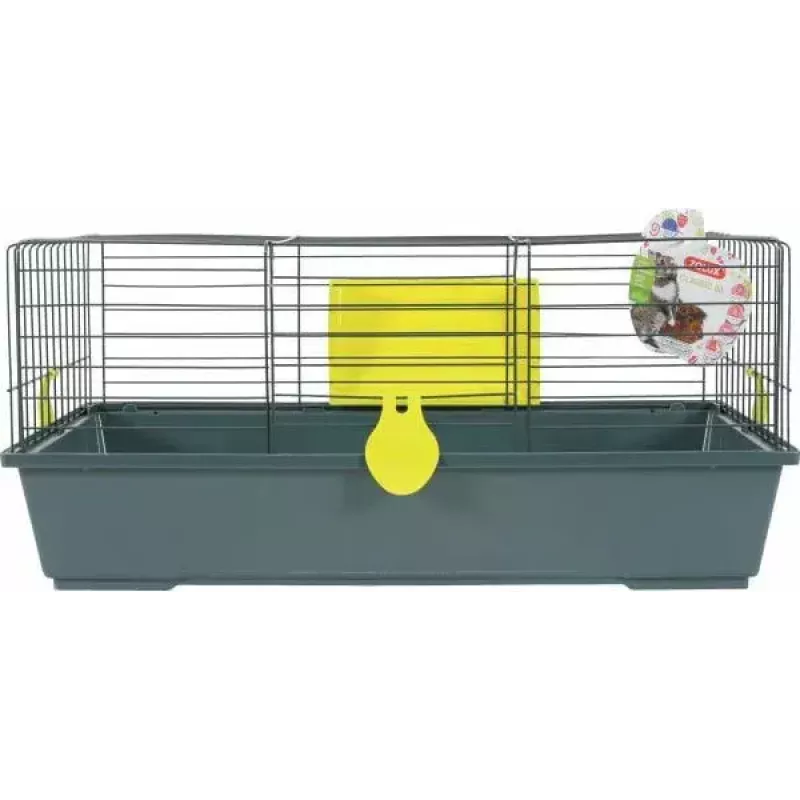 Cage ZOLUX CLASSIC 80 cm gray aquamarine — metal/plastic indoor cage for guinea pig, 810×540×350 mm, includes hay rack