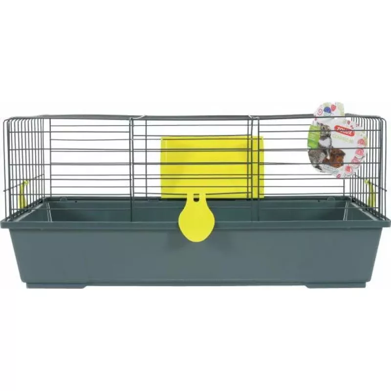 Cage ZOLUX CLASSIC 80 cm gray aquamarine — metal/plastic indoor cage for guinea pig, 810×540×350 mm, includes hay rack