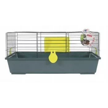 Cage ZOLUX CLASSIC 80 cm gray aquamarine — metal/plastic indoor cage for guinea pig, 810×540×350 mm, includes hay rack