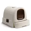 Closed cat litter box Curver 198849, technopolymer, cream, removable lid, 385×510×395 mm