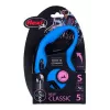 Retractable dog leash Flexi New Classic S — cord, 5 m, single-leash, blue, max load 12 kg