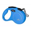 Retractable dog lead Flexi New Classic S, cord leash, 5 m length, for small dogs 5–10 kg, max load 15 kg, blue