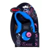 Retractable dog lead Flexi New Classic S, cord leash, 5 m length, for small dogs 5–10 kg, max load 15 kg, blue