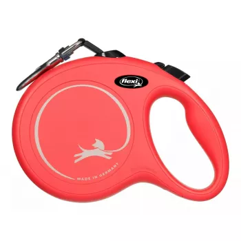 Retractable dog lead Flexi New Classic 5 m, black nylon tape, for large breeds up to 50 kg