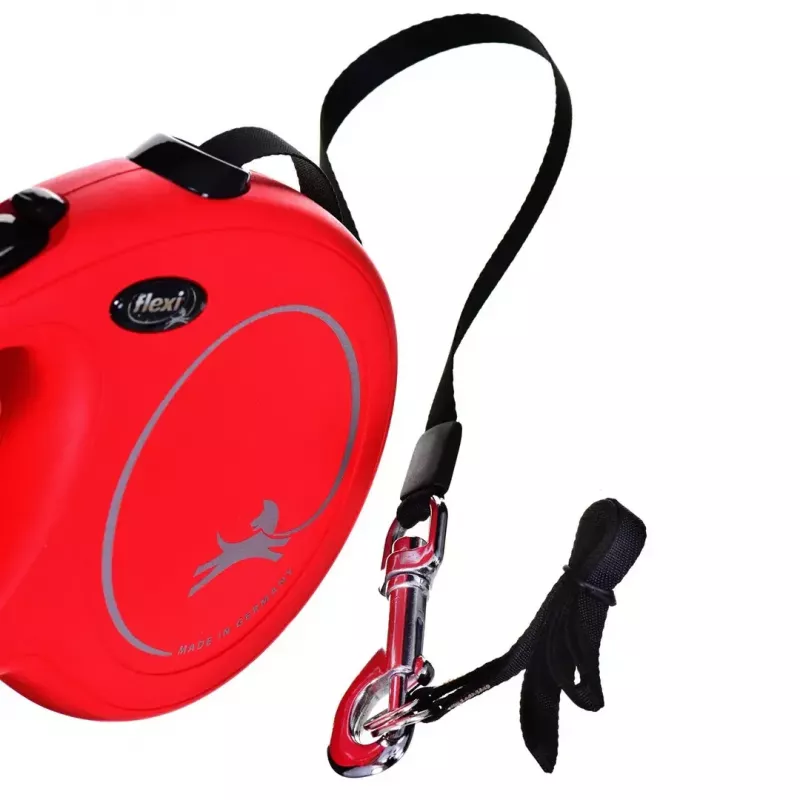 Retractable dog leash Flexi New Classic 8 m, tape lead, black, suitable for large breeds up to 50 kg