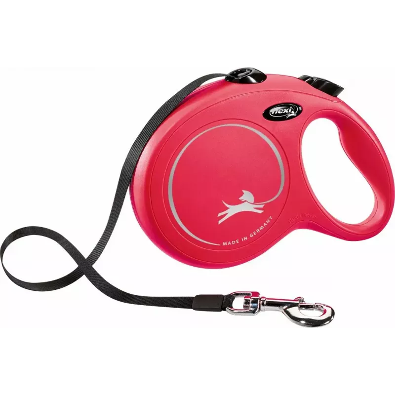 Retractable dog leash Flexi New Classic 8 m, tape lead, black, suitable for large breeds up to 50 kg