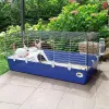 Cage FERPLAST Rabbit 120 Blue — metal and plastic rabbit cage 1180×585×495 mm, for rabbits 5–9.9 kg