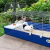 Cage FERPLAST Rabbit 120 Blue — metal and plastic rabbit cage 1180×585×495 mm, for rabbits 5–9.9 kg