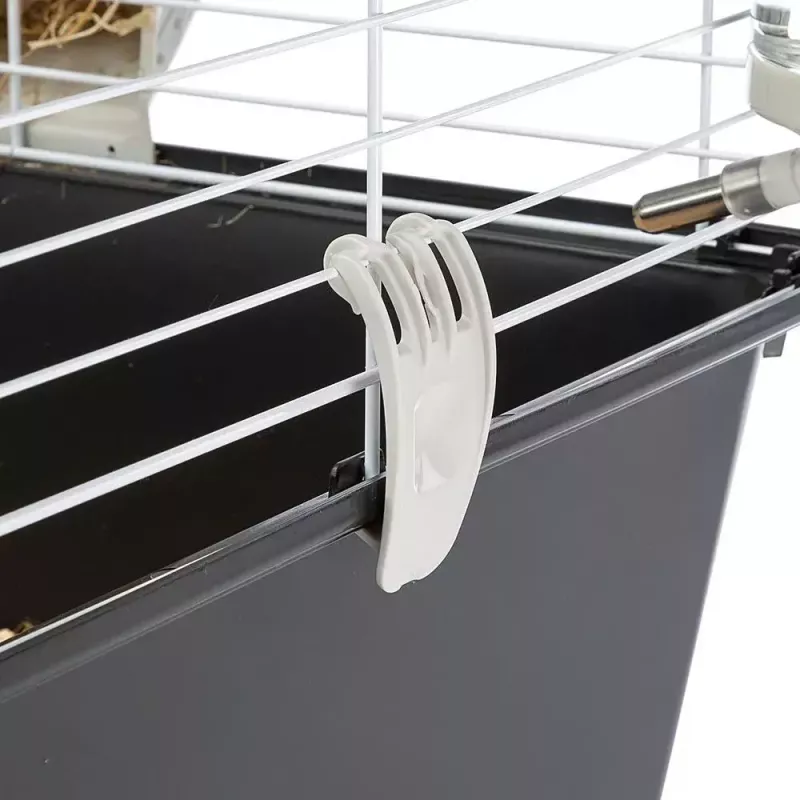 Cage FERPLAST Casita 80 for guinea pigs 780×480×500 mm, metal and plastic, grey/black-white