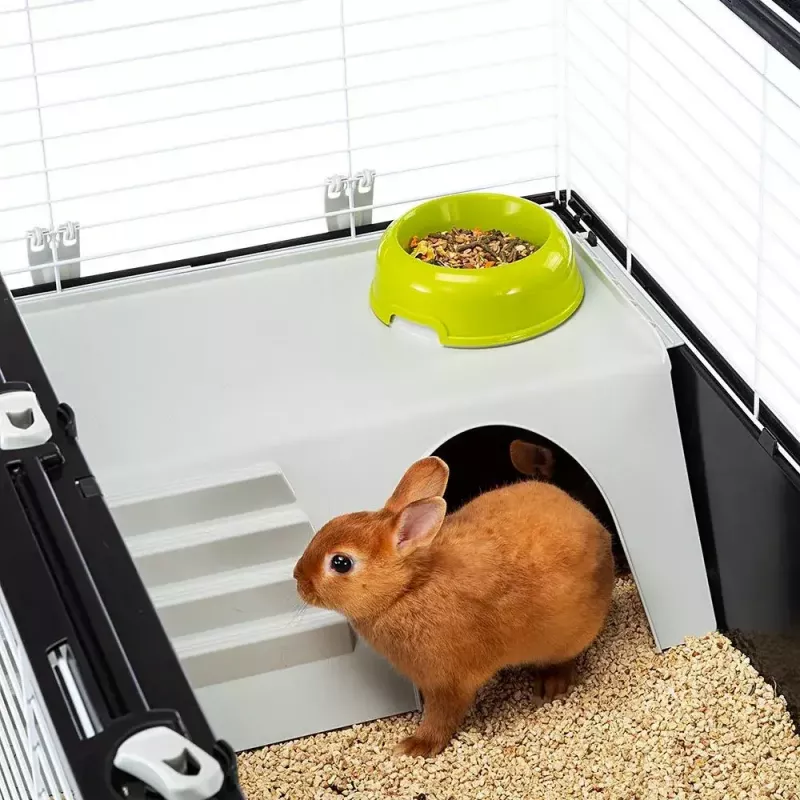Cage FERPLAST Casita 120 for Rabbits and Guinea Pigs, Metal/Plastic, 1190×580×600 mm, White/Taupe
