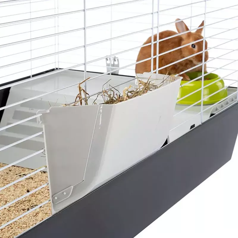 Cage FERPLAST Casita 120 for Rabbits and Guinea Pigs, Metal/Plastic, 1190×580×600 mm, White/Taupe