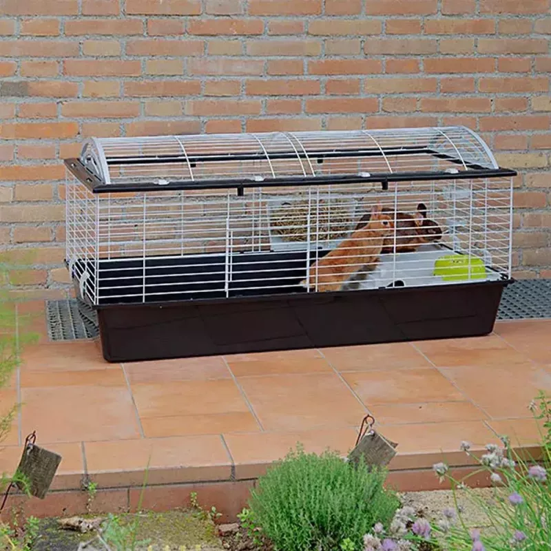 Cage FERPLAST Casita 120 for Rabbits and Guinea Pigs, Metal/Plastic, 1190×580×600 mm, White/Taupe
