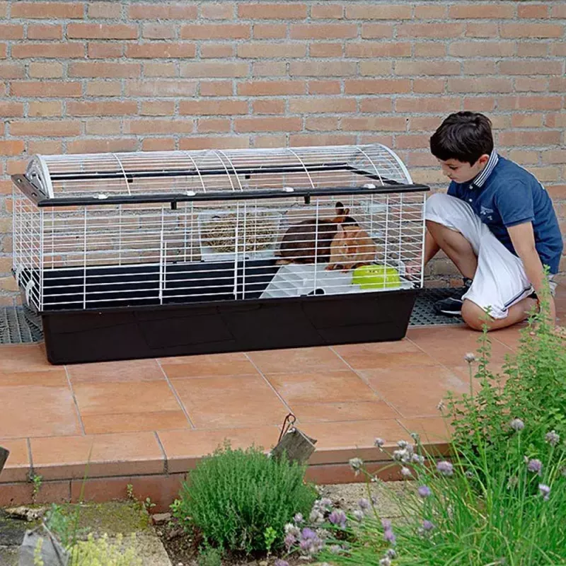 Cage FERPLAST Casita 120 for Rabbits and Guinea Pigs, Metal/Plastic, 1190×580×600 mm, White/Taupe