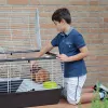 Cage FERPLAST Casita 120 for Rabbits and Guinea Pigs, Metal/Plastic, 1190×580×600 mm, White/Taupe