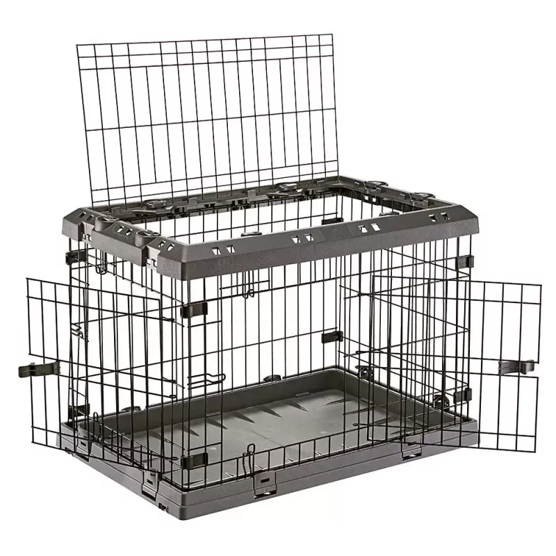 Hard pet carrier FERPLAST Superior 770×510×550 mm — metal/plastic cage for small dogs 5–9.9 kg, black