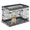 Hard pet carrier FERPLAST Superior 770×510×550 mm — metal/plastic cage for small dogs 5–9.9 kg, black