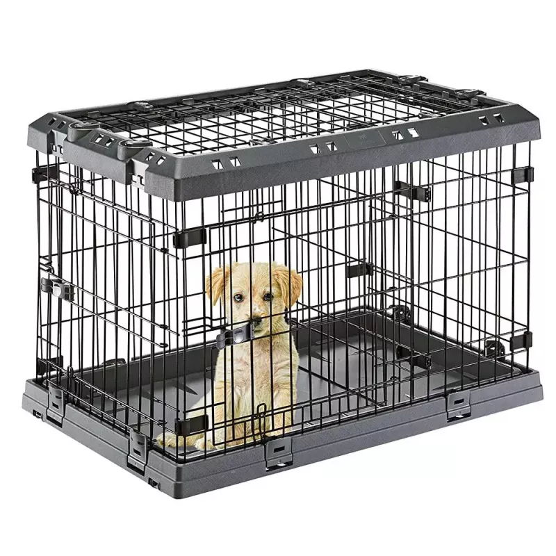 Hard pet carrier FERPLAST Superior 770×510×550 mm — metal/plastic cage for small dogs 5–9.9 kg, black