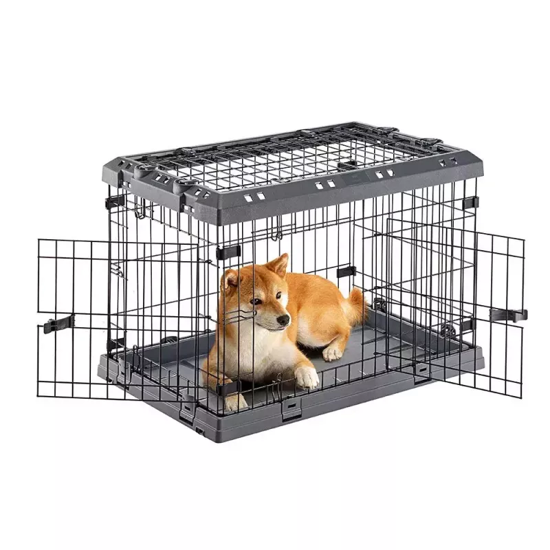 Hard pet carrier FERPLAST Superior 770×510×550 mm — metal/plastic cage for small dogs 5–9.9 kg, black