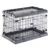 Hard pet carrier FERPLAST Superior 770×510×550 mm — metal/plastic cage for small dogs 5–9.9 kg, black
