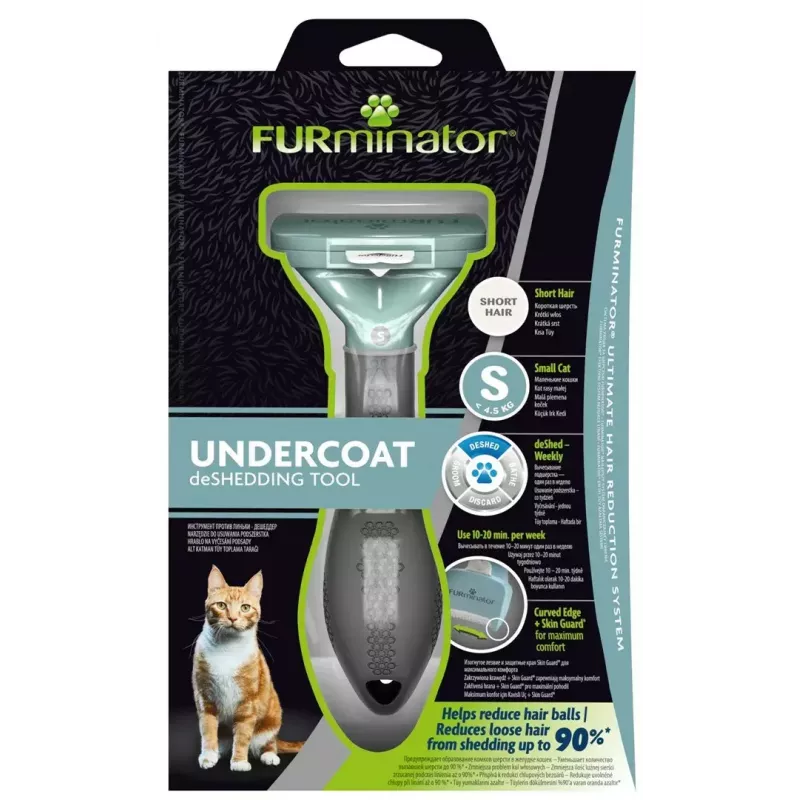 FURminator cat brush FUR151296 — small size for long-haired small-breed cats, black, 200 g
