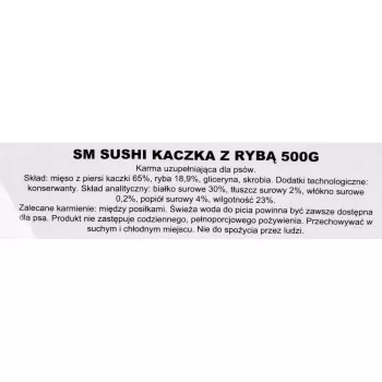 Dry dog treat MACED Duck and Fish Sushi 500 g — complementary training snack, protein 30%, fat 2%, gluten-free