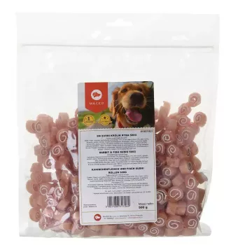 Soft dog treats MACED Sushi with rabbit and fish 500 g — functional training snacks, protein 30%, fat 2%, moisture 23%
