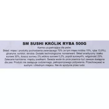 Soft dog treats MACED Sushi with rabbit and fish 500 g — functional training snacks, protein 30%, fat 2%, moisture 23%