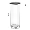 Feed container rotho 1160608080 2 L Black Transparent, 100×100×285 mm, technopolymer