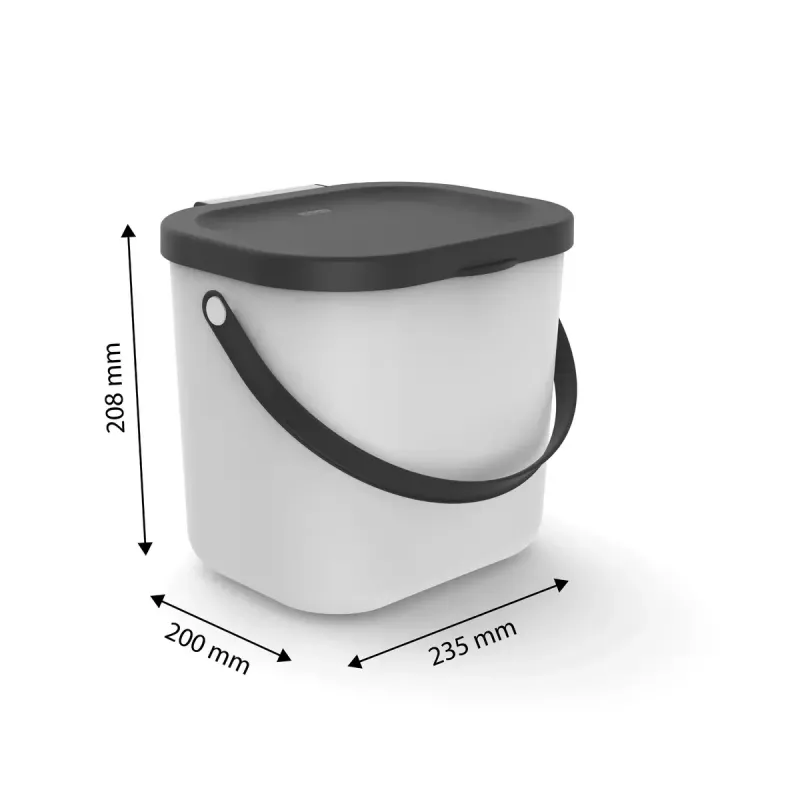 Waste container rotho Albula rectangular plastic 6 L, recycled plastic, dark green, hanger hole