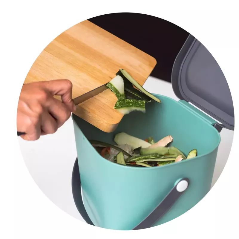 Waste container rotho Albula rectangular plastic 6 L, recycled plastic, dark green, hanger hole